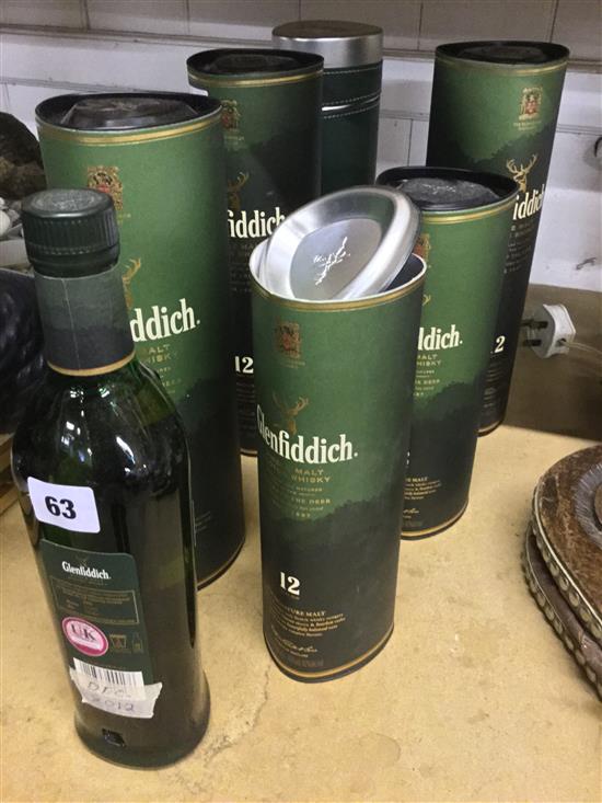 Five bottles of Glenfiddich whisky & 2 half bottles